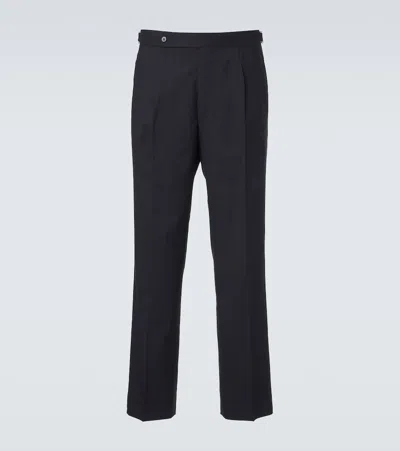 Stòffa Wool Straight Pants In Blue