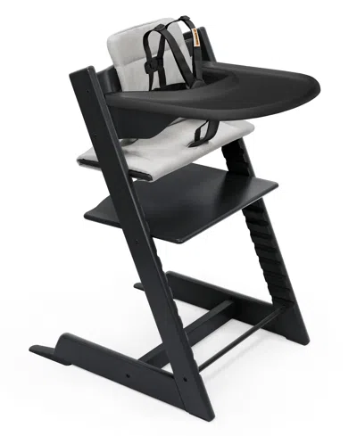 Stokke Baby Tripp Trapp Highchair, Cushion And Tray In Black