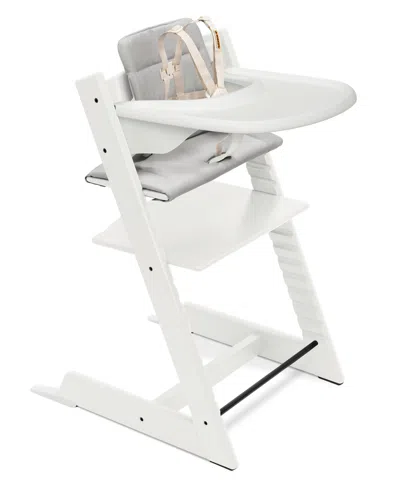 Stokke Baby Tripp Trapp Highchair, Cushion And Tray In White