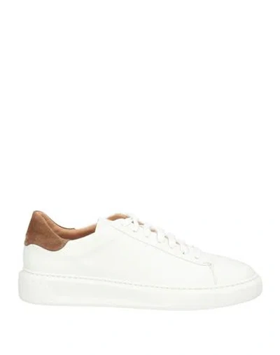 Stokton Man Sneakers Cream Size 8 Leather In White