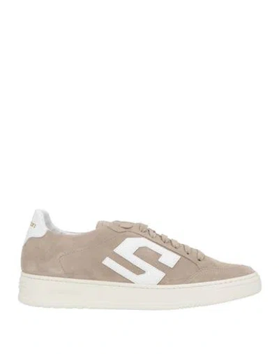 Stokton Man Sneakers Taupe Size 12 Leather