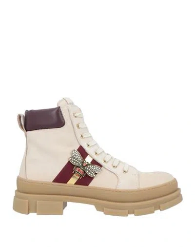Stokton Woman Ankle Boots Beige Size 10 Calfskin In Neutral