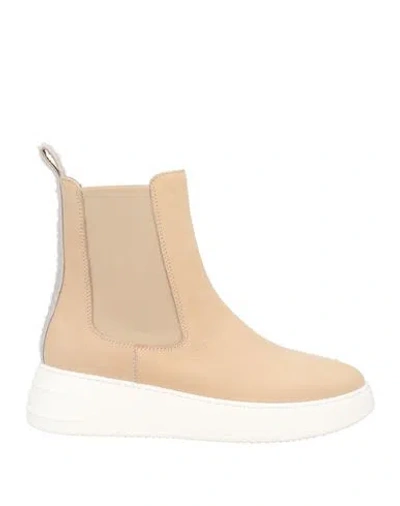 Stokton Woman Ankle Boots Beige Size 8 Leather