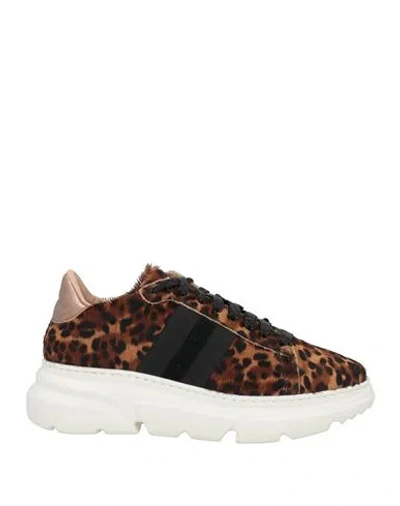 Stokton Woman Sneakers Beige Size 8 Leather In Nude