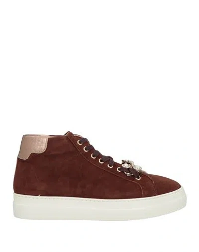 Stokton Woman Sneakers Brown Size 8 Leather