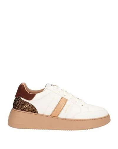 Stokton Woman Sneakers Ivory Size 9 Leather In Multi
