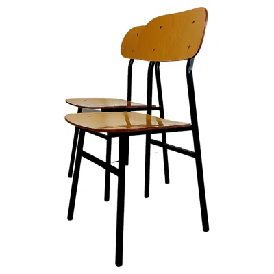 Pre-owned Stol Kamnik Vintage Mid-century Modern Chair By , Metal Frame, Slovenia In Brown