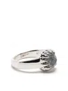 Stolen Girlfriends Club Baby Clawn Moon Stone Ring In Silver