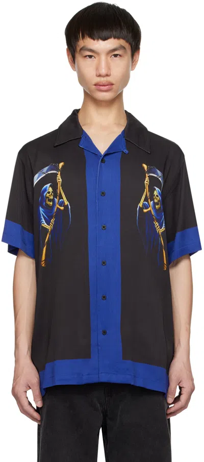 Stolen Girlfriends Club Black & Blue Grim Hearts Shirt In Print