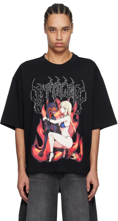 Stolen Girlfriends Club Black Anime Best Friend Relaxed T-shirt In Jet Black