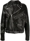 STOLEN GIRLFRIENDS CLUB BLACK METAL STUDDED BIKER JACKET