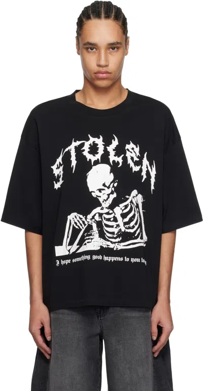 Stolen Girlfriends Club Black Well Wishes Relaxed T-shirt In Jet Black