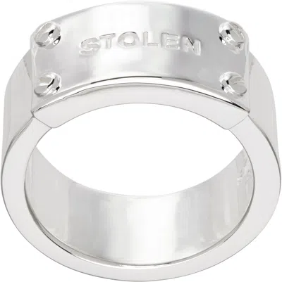 Stolen Girlfriends Club Bold Wide Band Ring In Silver