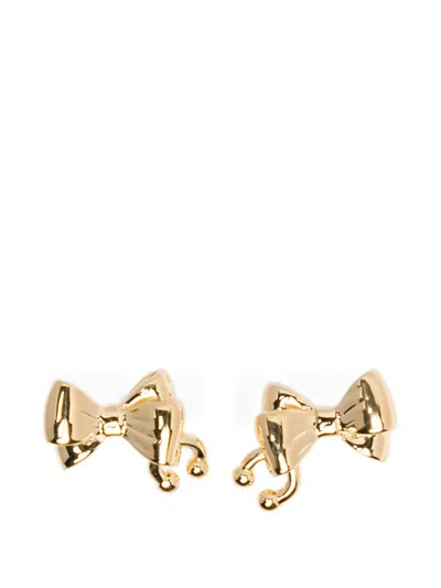 Stolen Girlfriends Club Bow Pierced Earrings In Gold