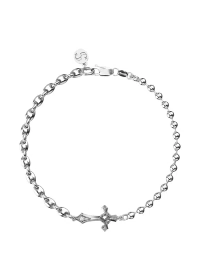 Stolen Girlfriends Club Cross Ball-chain Bracelet In Green