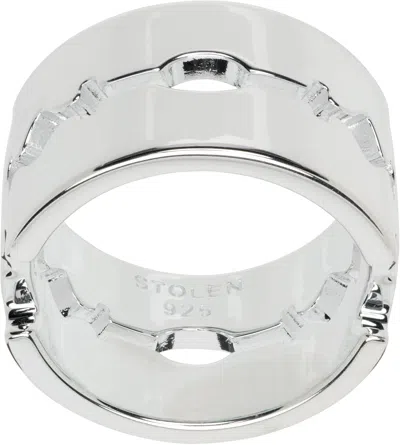 Stolen Girlfriends Club Double Blade Ring In Metallic
