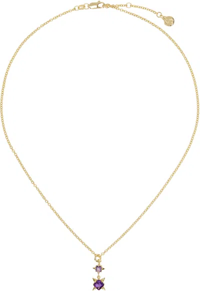 Stolen Girlfriends Club Gold Punk Rose Necklace In Gold Plated