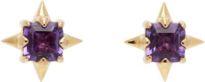 Stolen Girlfriends Club Gold Punk Rose Stud Earrings In Gold Plated