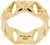Stolen Girlfriends Club Gold Star Shocked Band Ring In Gold Plated
