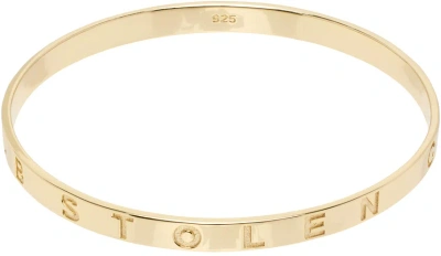 Stolen Girlfriends Club Gold Stolen Bangle Bracelet In 18k Gold Plated