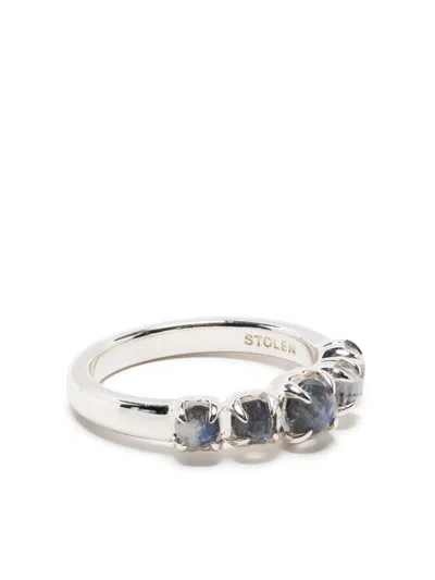 Stolen Girlfriends Club Halo Cluster Moon Stone Ring In Silver