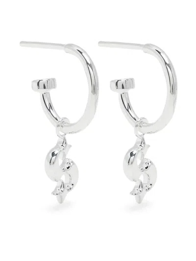 Stolen Girlfriends Club Hidden Heart Anchor Earrings In Silver