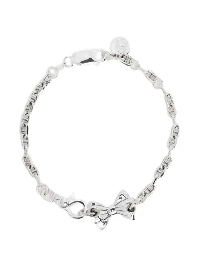 Stolen Girlfriends Club Pierced-bow Bracelet In Silver