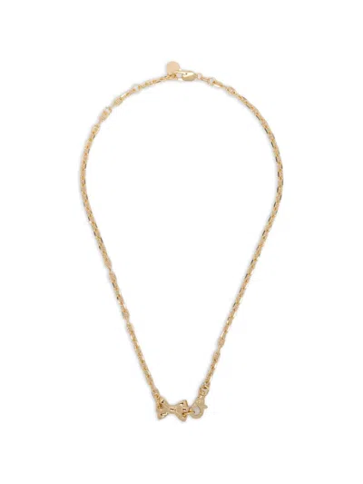Stolen Girlfriends Club Pierced-bow Necklace In Gold