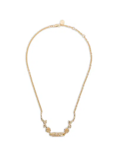 Stolen Girlfriends Club Rose-pin Necklace In Gold