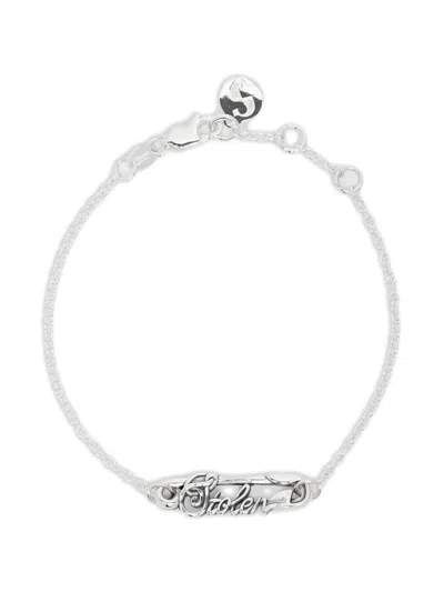 Stolen Girlfriends Club Scripted-pin Bracelet In White