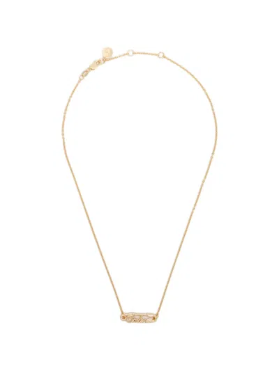 Stolen Girlfriends Club Scripted-pin Necklace In Burgundy