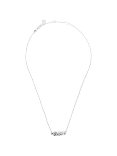 Stolen Girlfriends Club Scripted-pin Necklace In Silver