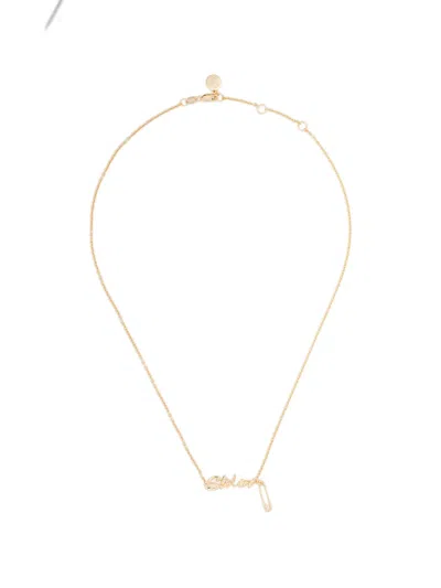 Stolen Girlfriends Club Sentimental Script Necklace In Metallic