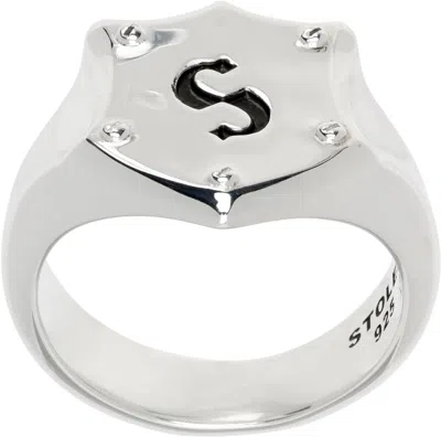 Stolen Girlfriends Club Shield Signet Ring In Silver