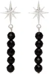 Stolen Girlfriends Club Silver & Black Drop Earrings In Sterling Silver