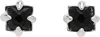 Stolen Girlfriends Club Silver Four Point Talon Stud Earrings In Sterling Silver Onyx