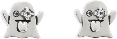 Stolen Girlfriends Club Silver Ghost Stud Earrings In Silver/ Quartz