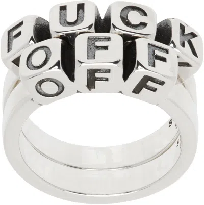 Stolen Girlfriends Club Silver No Apologies Stacker Ring Set