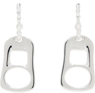 Stolen Girlfriends Club Silver Pop Tab Anchor Sleeper Earrings In Sterling Silver