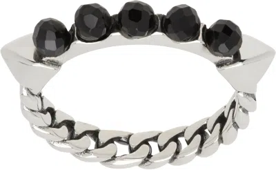 Stolen Girlfriends Club Silver Punk Orb Solo Ring In Silver/onyx