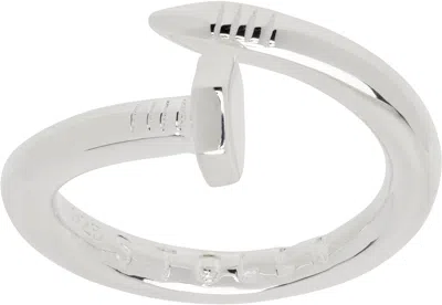 Stolen Girlfriends Club Silver Twisted Bolt Ring In Sterling Silver 925