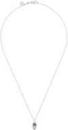 Stolen Girlfriends Club Ssense Exclusive Silver Dusted Skull Necklace In Sterling Silver/ Bla