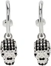 Stolen Girlfriends Club Ssense Exclusive Silver Dusted Skull Sleeper Earrings In Sterling Silver/ Bla