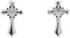 Stolen Girlfriends Club Ssense Exclusive Silver Gothic Cross Stud Earrings In Silver/clear Quartz