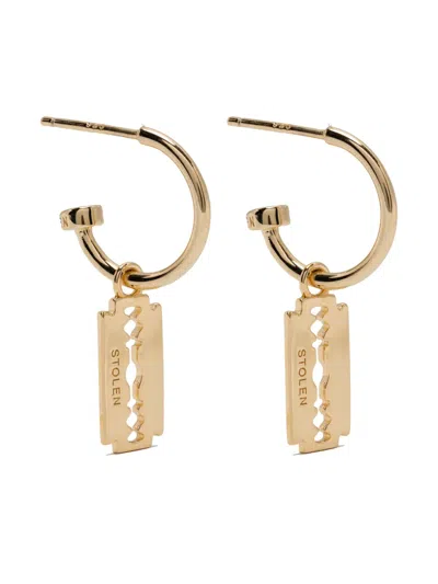 Stolen Girlfriends Club Stolen Razor Sleepers Earrings In Gold