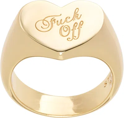 Stolen Girlfriends Club Warm Welcome Heart Ring In Gold