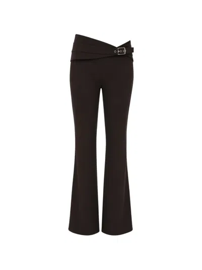 Stolen Stores Buckled Flared Trousers In Blue