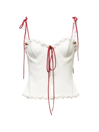 Stolen Stores Cake Ribbon-tie Bustier In White