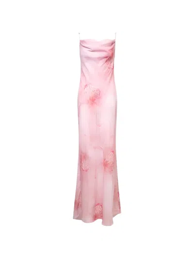 Stolen Stores Cowl-neck Floral-print Maxi Dress In Pink