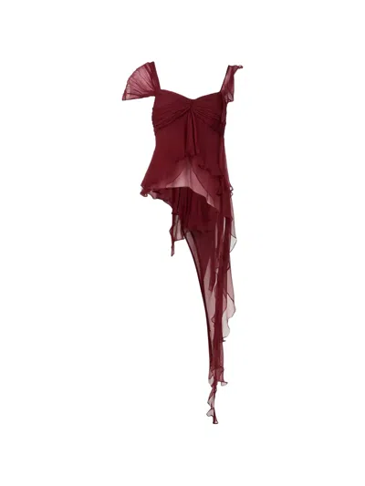 Stolen Stores Fairy Ruffled Blouse In Red